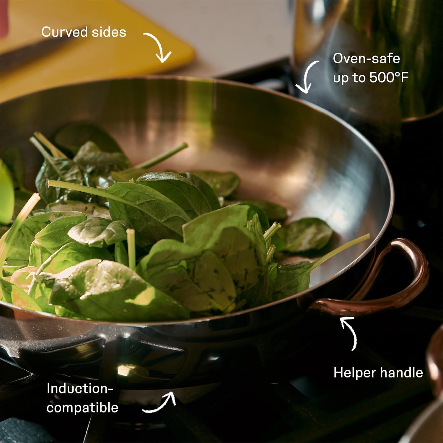 imageGreat Jones Deep Cut 3Quart Stainless Steel Saut Pan Hybrid Skillet ampamp Saut Pan with Sloped Sides Welded Handles Induction ampamp Oven Safe Dishwasher Friendly3Quart