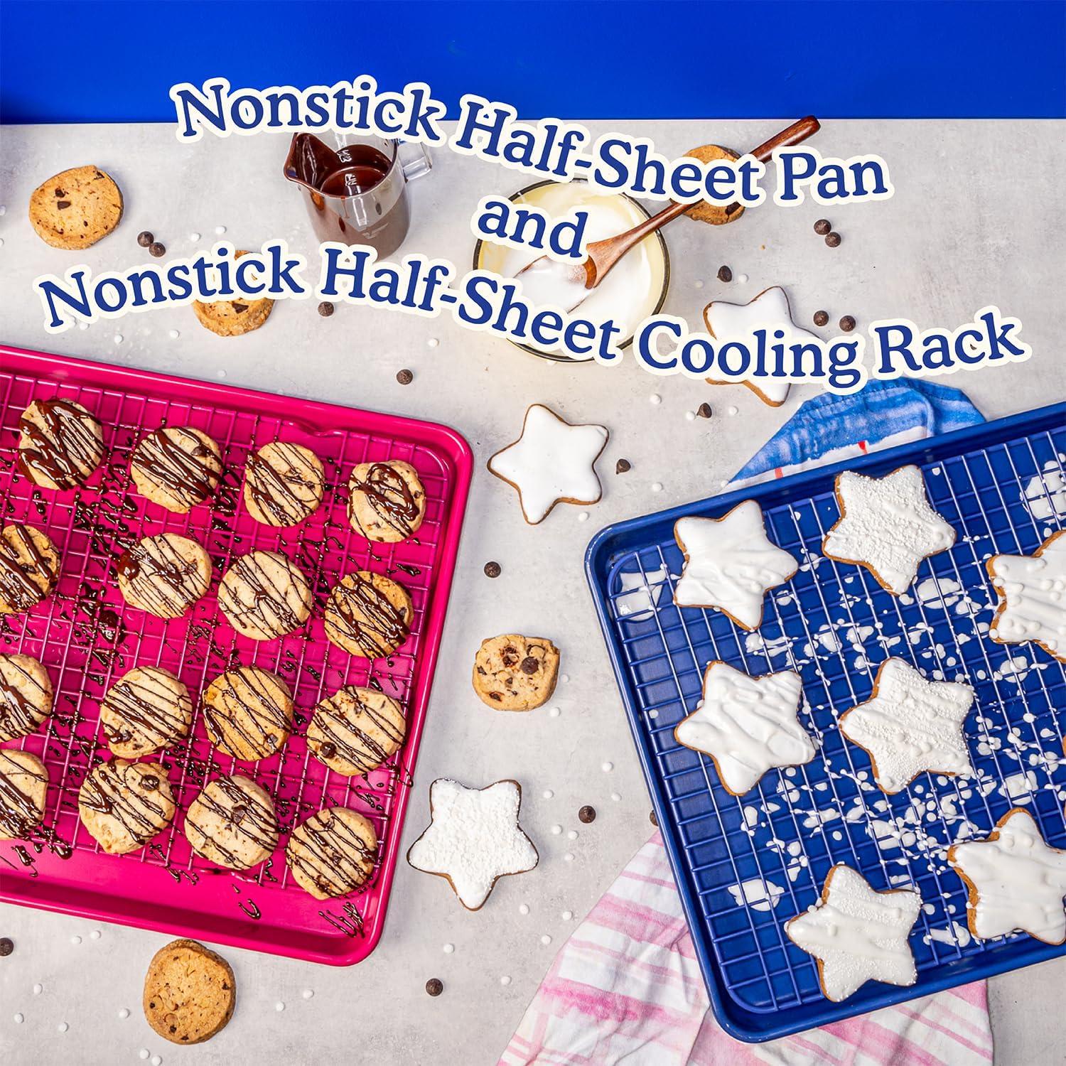 imageGreat Jones Holy Sheet Pan ampamp Big Chill Rack Set Blueberry Nonstick Aluminized Steel 185quotx135quot HeavyDuty Sheet Pan ampamp Cooling Rack For Baking Roasting Broiling Oven ampamp Dishwasher Safe