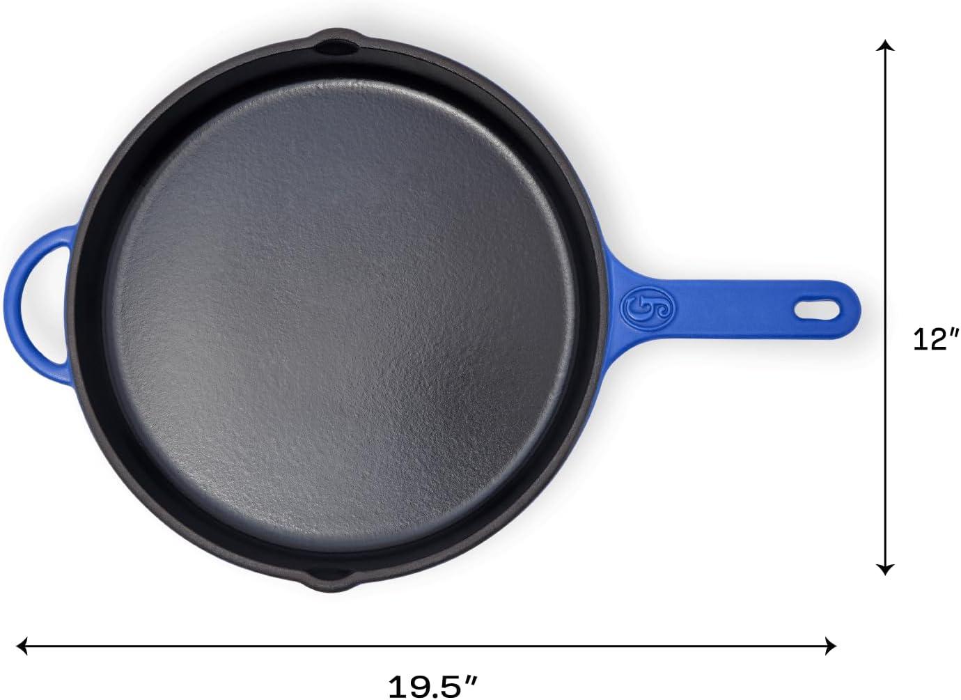 imageGreat Jones King Sear CastIron Skillet Blueberry 12quot Enameled for Easy Cleaning Safe for All Stovetops ampamp Ovens Perfect for Crispy Chicken Steak ampamp More OvenSafe to 500F Hand Wash OnlyBlueberry