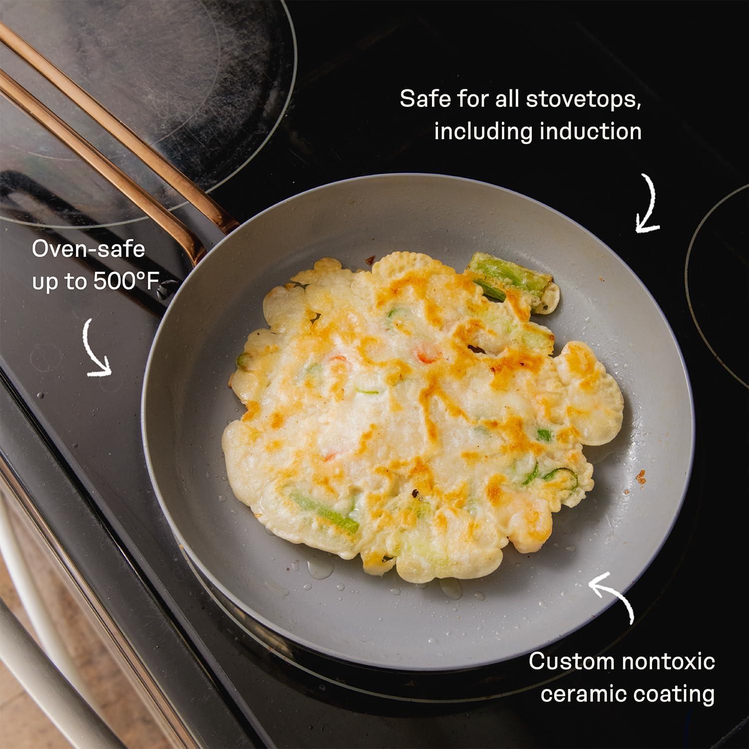 imageGreat Jones Large Fry 1025 Inch Nonstick Frying Pan Nontoxic Ceramic Coating PTFE ampamp PFOAFree Welded Handle Induction ampamp Oven Safe Dishwasher FriendlyLarge