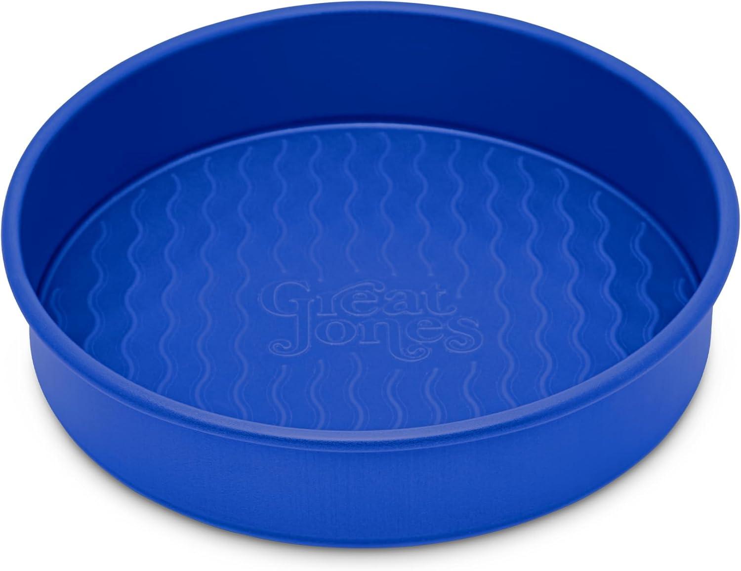 imageGreat Jones Patty Cake Raspberry Nonstick 9Inch Round Cake Pan HeavyDuty Aluminized Steel Easy Release Coating OvenSafe Up to 450F Even Heat Distribution DishwasherFriendlyBlueberry