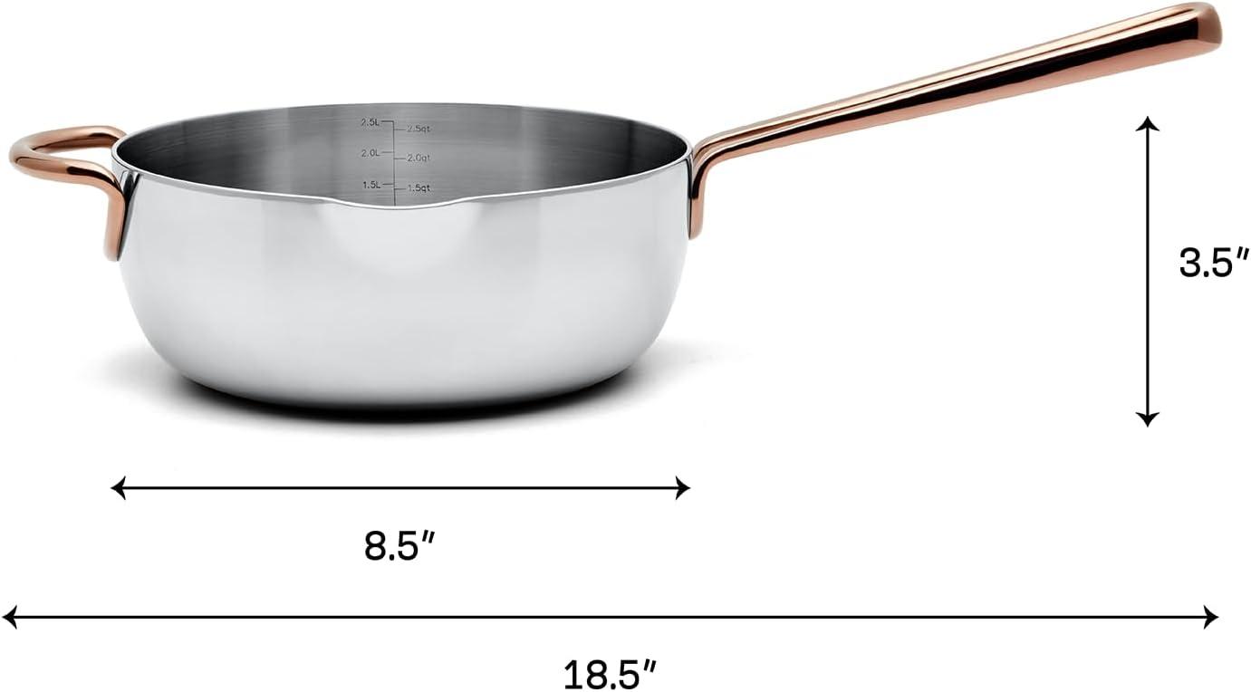 imageGreat Jones Saucy 3Quart Stainless Steel Sauce Pan With Lid Compatible With All Stovetops Induction ampamp Oven Safe Dishwasher Friendly3 Quarts