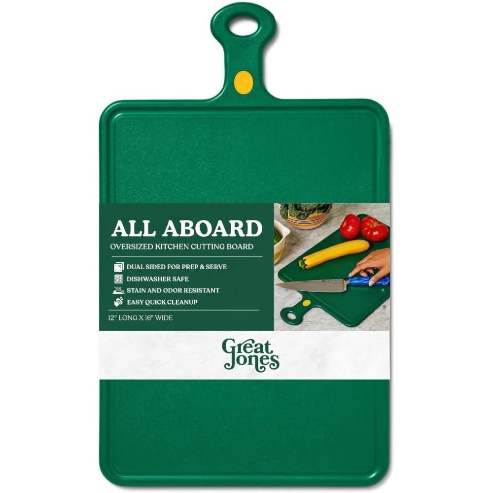 imageGreat Jones All Aboard Oversized Kitchen Cutting Board  Reversible Prep ampamp Serve Board with Juice Groove  Lightweight ampamp BPAFree  KnifeFriendly ampamp Dishwasher Safe  Broccoli 12 x 16 InchesBroccoli