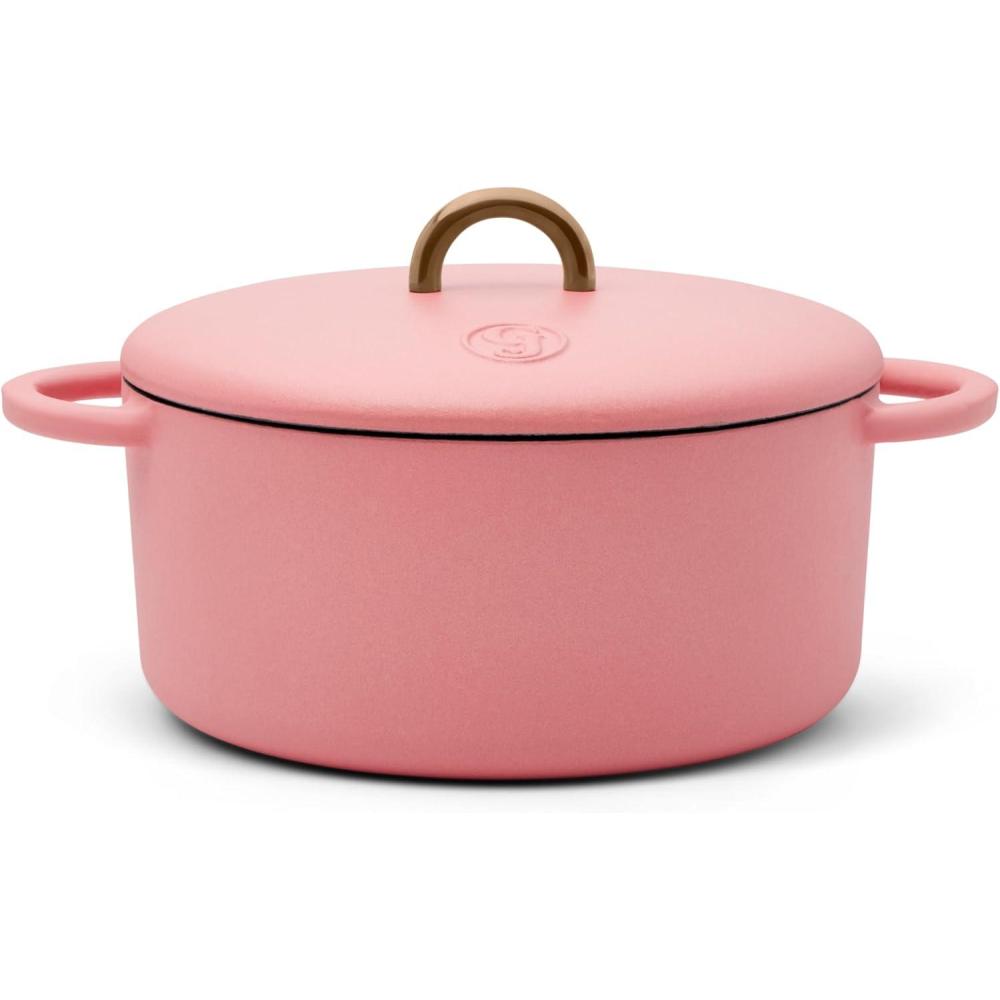 imageGreat Jones Dutch Baby Dutch Oven with Lid Salt 35Quart Enameled Cast Iron Round Shape Safe for Stovetops ampamp Ovens up to 500F SpaceSaving ampamp DishwasherFriendly SmallBatch CookingTaffy