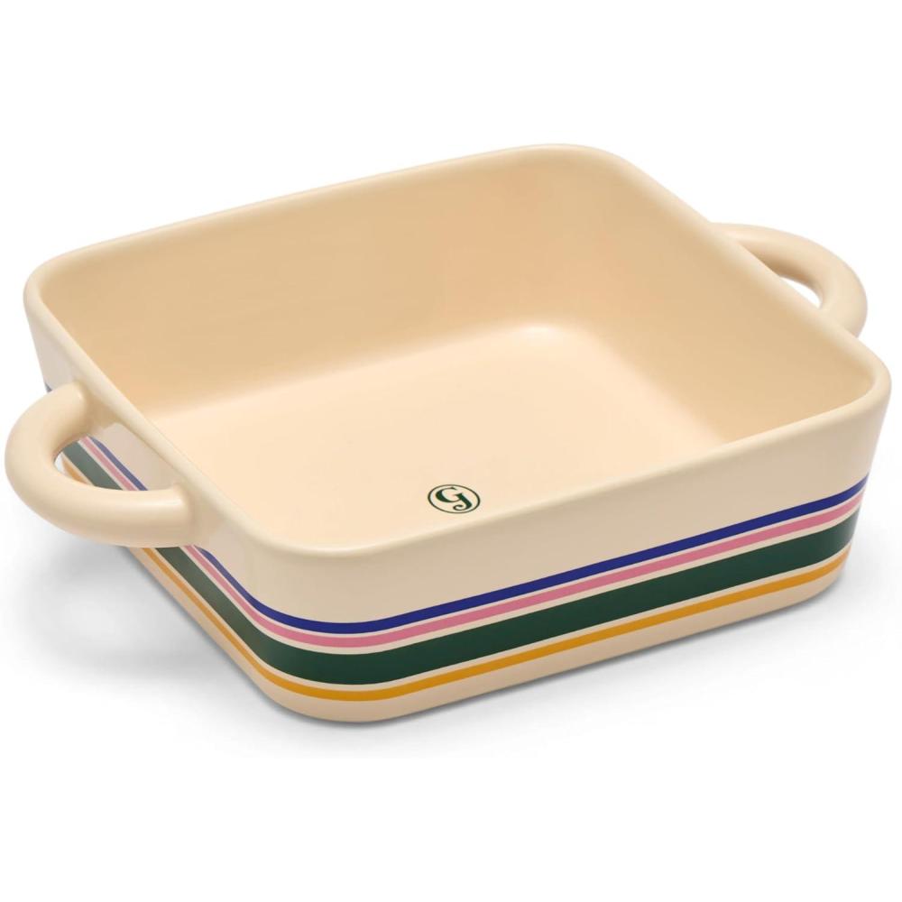 imageGreat Jones Little Hottie Blueberry  8x8 Ceramic Baker  OvenSafe to 500F  Dishwasher Freezer ampamp MicrowaveFriendly  Portable ampamp SpaceSaving  Perfect for Small Batches Baking ampamp RoastingStriped