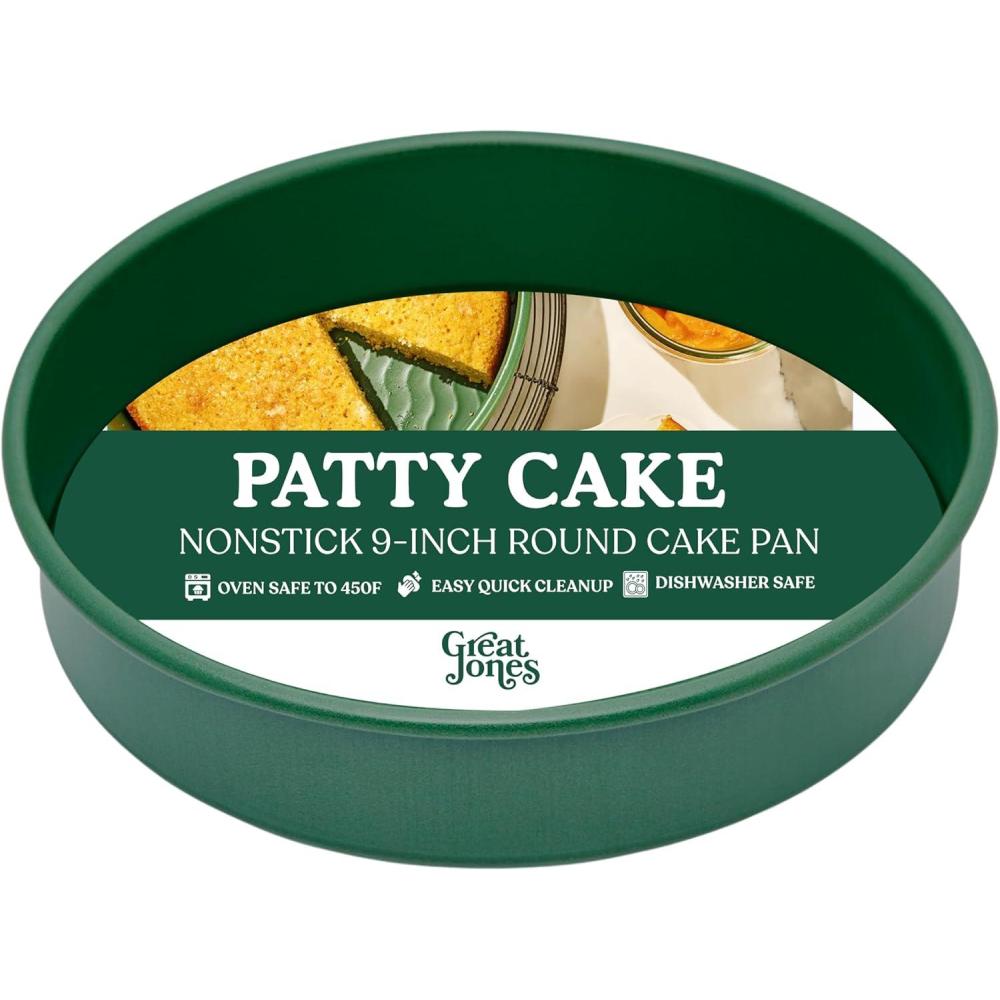 imageGreat Jones Patty Cake Raspberry Nonstick 9Inch Round Cake Pan HeavyDuty Aluminized Steel Easy Release Coating OvenSafe Up to 450F Even Heat Distribution DishwasherFriendlyBroccoli