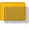 imageGreat Jones Little Sheet Pan Mustard ampamp Little Chill Rack Pepper  135 x 95 HeavyDuty Nonstick Pan ampamp Cooling Rack  Baking Tray ampamp Wire Rack for Cooking Baking Roasting  Oven ampamp Dishwasher Safe