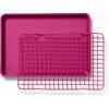 imageGreat Jones Little Sheet Pan ampamp Little Chill Rack Set Raspberry  135 x 95 HeavyDuty Nonstick Pan ampamp Cooling Rack  Baking Tray ampamp Wire Rack for Cooking Baking Roasting  Oven ampamp Dishwasher Safe