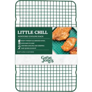 Great Jones Big Chill Wire Cooling Rack (Blueberry) – 16.9″ × 11.4″ Heavy-Weight Aluminized Steel,Nonstick Baking Rack – Oven Safe 450 °F, Bacon & Cookie Cooling Rack – Fits Half Sheet Pans(Broccoli)