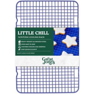 Great Jones Big Chill Wire Cooling Rack (Blueberry) – 16.9″ × 11.4″ Heavy-Weight Aluminized Steel,Nonstick Baking Rack – Oven Safe 450 °F, Bacon & Cookie Cooling Rack – Fits Half Sheet Pans(Blueberry)