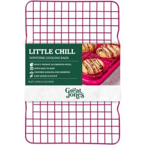 Great Jones Big Chill Wire Cooling Rack (Blueberry) – 16.9″ × 11.4″ Heavy-Weight Aluminized Steel,Nonstick Baking Rack – Oven Safe 450 °F, Bacon & Cookie Cooling Rack – Fits Half Sheet Pans(Raspberry)