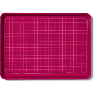 Great Jones Holy Sheet Pan & Big Chill Rack Set (Raspberry) | Nonstick, Aluminized Steel | 18.5″x13.5″ Heavy-Duty Sheet Pan & Cooling Rack | For Baking, Roasting, Broiling | Oven & Dishwasher Safe