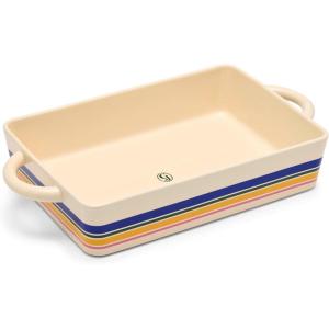 Great Jones Hot Dish (Striped) | 9″x13″ Ceramic Casserole Dish | Oven-Safe to 500°F | Dishwasher, Freezer & Microwave-Friendly | Perfect for Lasagna, Cakes, Roasts & More | Durable Bakeware(Striped)