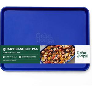 Great Jones Little Sheet (Pepper) | Jelly Roll Pan, Quarter Sheet Pan | Aluminized Steel,13.5″ x 9.5″ | For Baking, Roasting, & Broiling | Premium Bakeware with Even Heat Distribution(Blueberry)