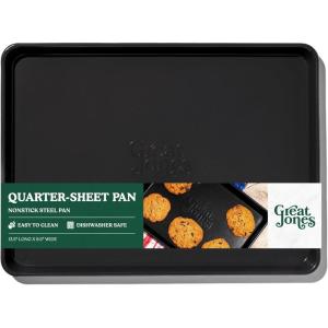 Great Jones Little Sheet (Pepper) | Jelly Roll Pan, Quarter Sheet Pan | Aluminized Steel,13.5″ x 9.5″ | For Baking, Roasting, & Broiling | Premium Bakeware with Even Heat Distribution(Pepper)