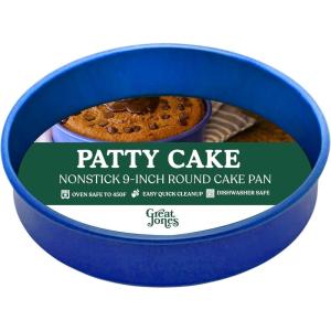 Great Jones Patty Cake (Raspberry)| Nonstick 9-Inch Round Cake Pan | Heavy-Duty Aluminized Steel | Easy Release Coating | Oven-Safe Up to 450°F | Even Heat Distribution | Dishwasher-Friendly(Blueberry)