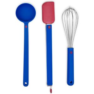 Great Jones Tool Family – 3-Piece Large Kitchen Utensil Set (Whisk, Tongs, Spoon) | BPA & BPS-Free, Heat-Resistant Cookware | Ergonomic Design & Dishwasher-Safe (Blueberry)(Blueberry)