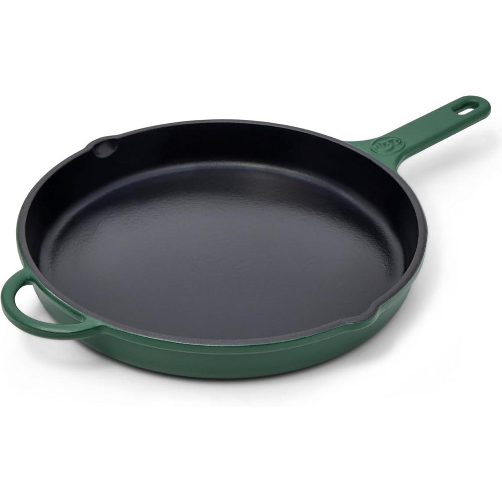 imageGreat Jones King Sear CastIron Skillet Broccoli 12quot Enameled for Easy Cleaning Safe for All Stovetops ampamp Ovens Perfect for Crispy Chicken Steak ampamp More OvenSafe to 500F Hand Wash OnlyBroccoli