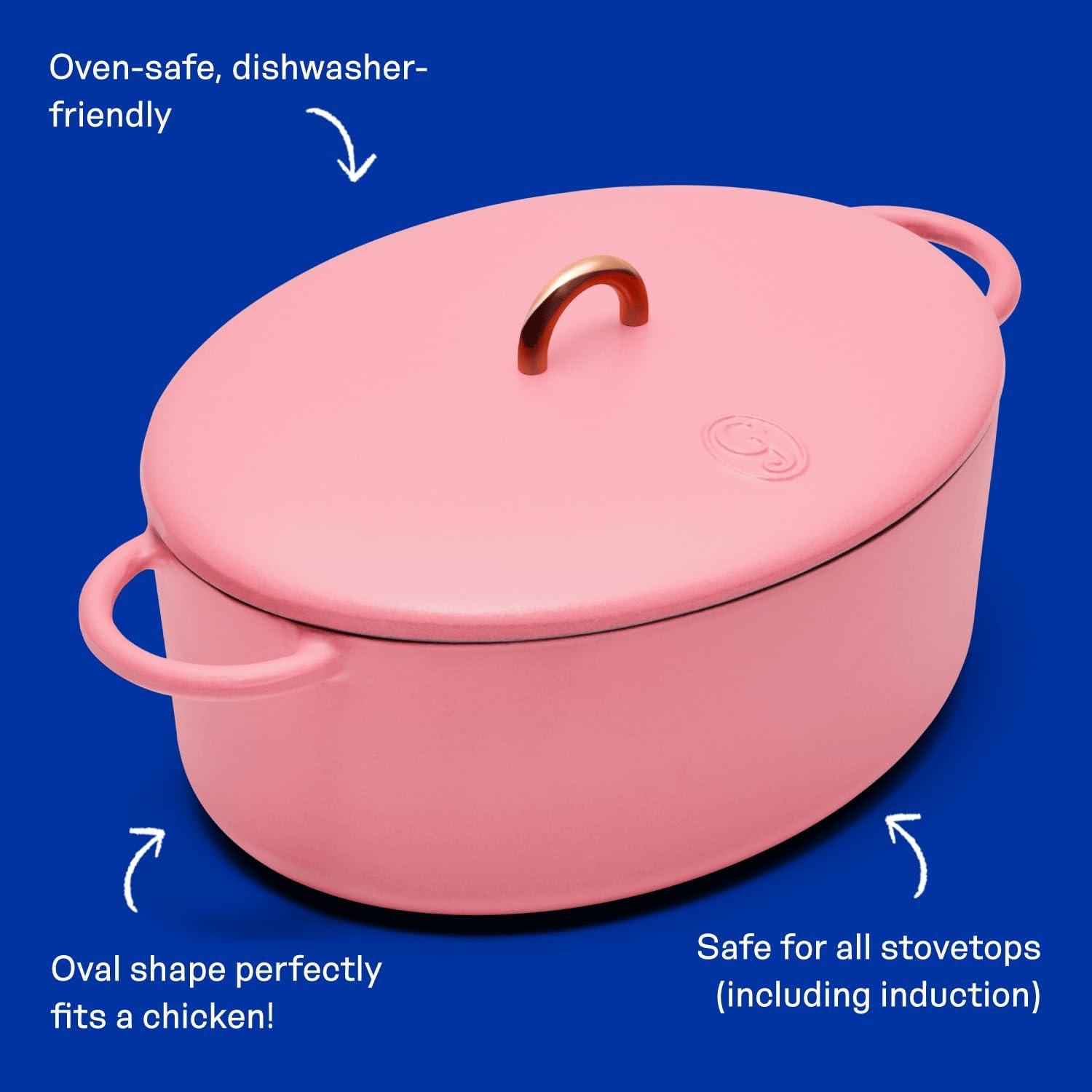imageGreat Jones Dutchess Cast Iron Dutch Oven Pot With Lid Broccoli Large 675 Quart Size Dual Handles All Stovetop Safe 500 Dutch Oven For Bread Baking Dishwasher FriendlyTaffy