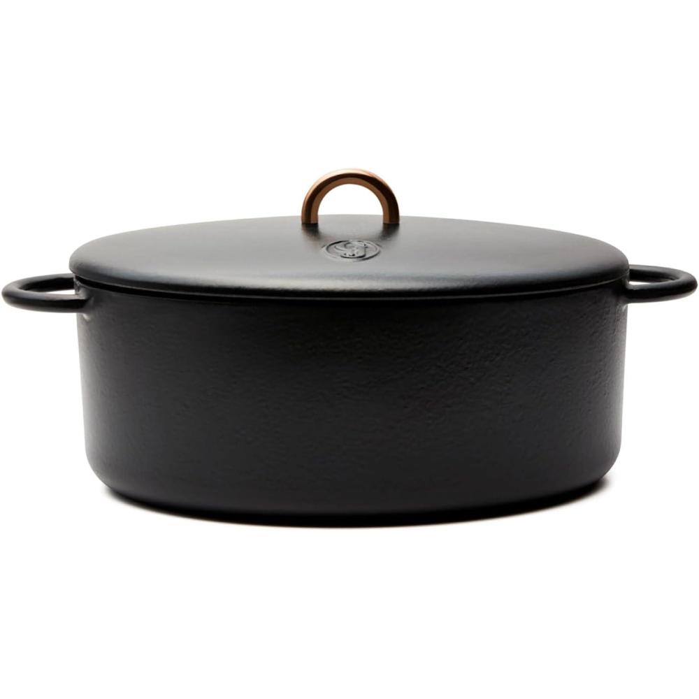 imageGreat Jones Dutchess Cast Iron Dutch Oven Pot With Lid Broccoli  Large 675 Quart Size Dual Handles  All Stovetop Safe  500 Dutch Oven For Bread Baking  Dishwasher FriendlyPepper