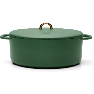 Great Jones Dutchess Cast Iron Dutch Oven Pot With Lid (Broccoli) – Large 6.75 Quart Size, Dual Handles – All Stovetop Safe – 500° Dutch Oven For Bread Baking | Dishwasher Friendly(Broccoli)
